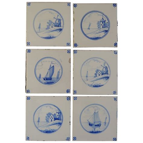 Pickle Herring English Antique Delft Pottery Tile In Blue And White