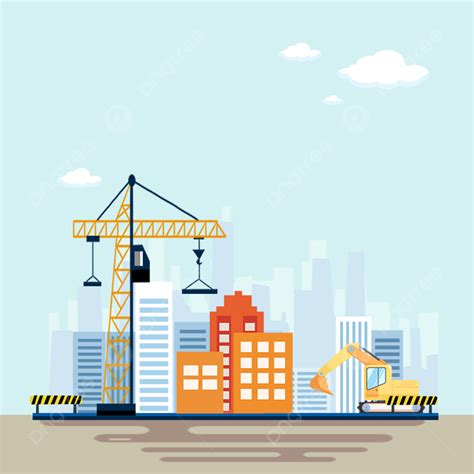 Building Construction Heavy Ground Background Template Flat Building