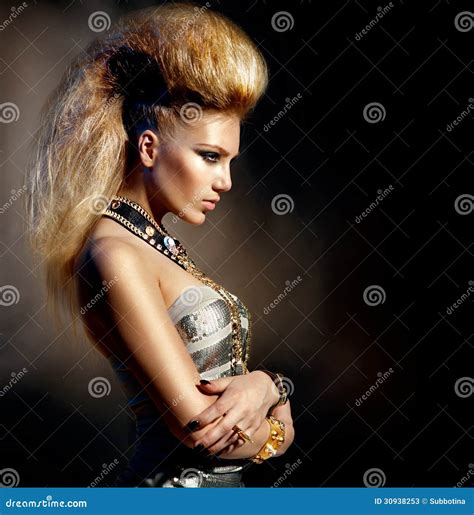 Rocker Style Girl Portrait Stock Image Image Of Metal 30938253