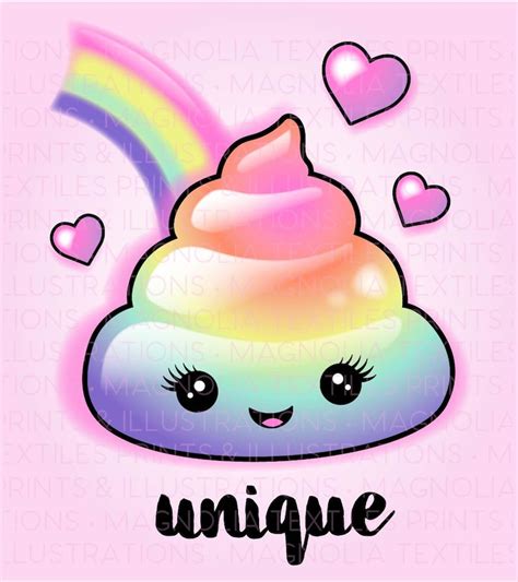 Rainbow Poop Emoji Unique Printable Emoji Artwork Etsy