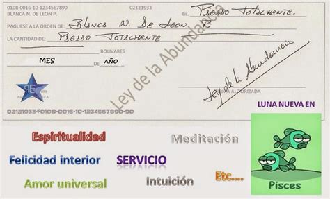 Conociendo Tu Alma Por Blanca De León Ritual Cheque De La Abundancia