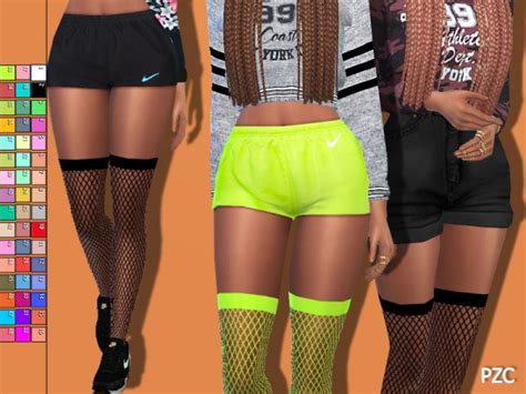 The Sims Resource Sporty Fishnet Tights By Pinkzombiecupcakes Sims 4