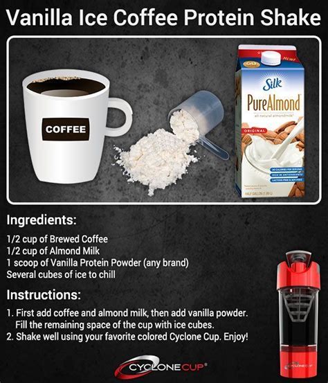 If using chocolate syrup, add it as well. Vanilla Ice Coffee Protein Shake #Coffeeproteinshake # ...