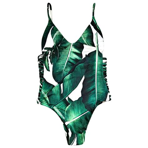 palm tree one piece dress sexy swimsuit bikini s ladies beach push up swimsuit cami palm tree