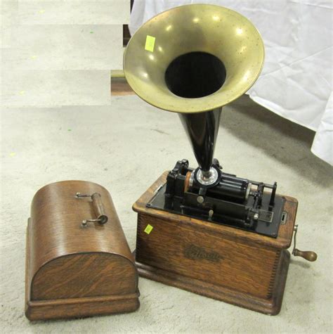 Antique Edison Cylinder Phonograph Player With Horn Ca