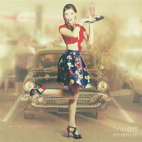 Vintage Drive Thru Pin Up Girl Photograph By Jorgo Photography Wall