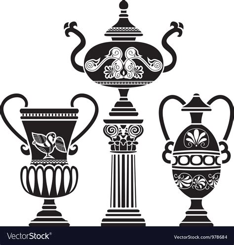Greek Vases Royalty Free Vector Image Vectorstock