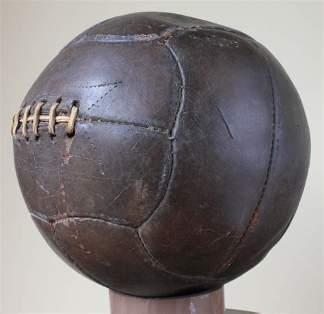 Antique Leather Football 12 Panel 6 Lace Hole Old Vintage Soccer Ball