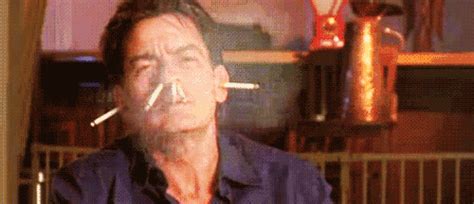 Charlie Sheen Smoking GIF Find Share On GIPHY