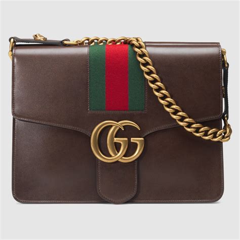Lyst Gucci Gg Marmont Leather Shoulder Bag In Brown