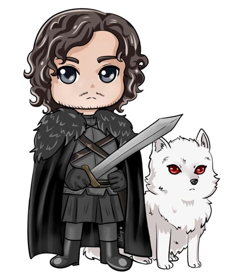 Jon Snow N Ghost Chibi By Mary147 On Deviantart Game Of Thrones Drawings Game Of Thrones