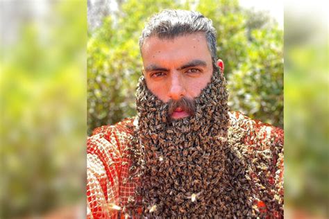 Tiktoker Buzzes With A Beard Full Of Bees In Extreme Videos