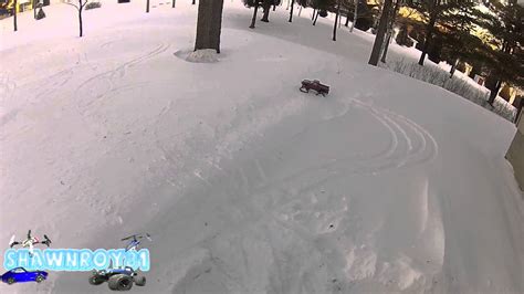 Axial Scx10 With Rc4wd Predator Tracks First Run In The Snow Youtube