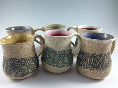 Handmade Speckled Pottery Coffee Mugs Etsy Handmade Pottery