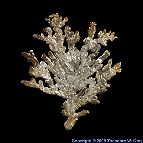 Dendritic Crystal A Sample Of The Element Silver In The Periodic Table