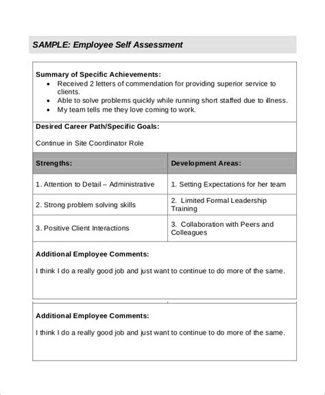 Free 19 Sample Assessment Templates In Pdf Ms Word Excel