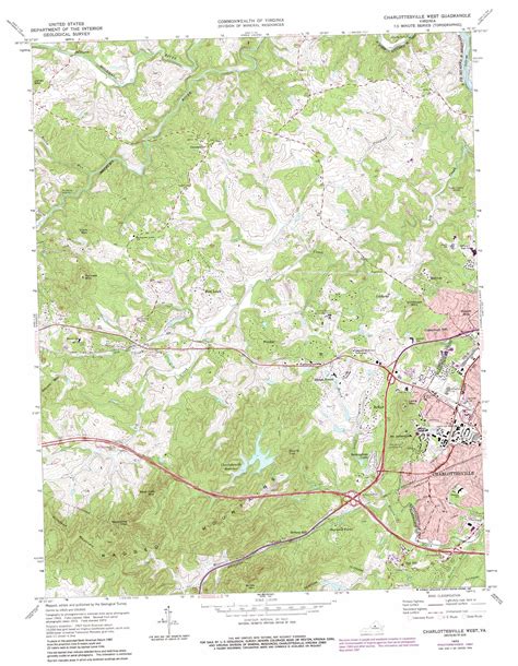 Charlottesville West Topographic Map 124000 Scale Virginia