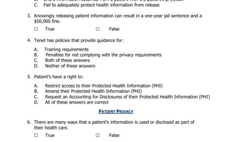 Our Best Printable Hipaa Quiz With Answers Otosection