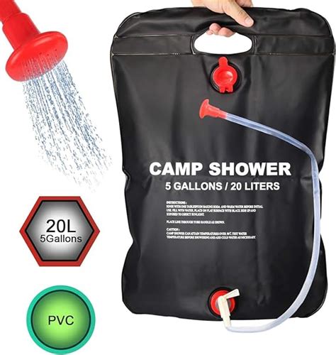 Amazon Com Camping Solar Shower Bag Gallon Liter Ultralight