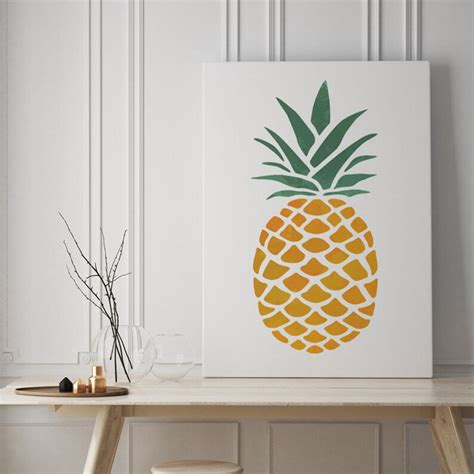 Large Pineapple Stencil Oversized Pineapple Stenciling Etsy