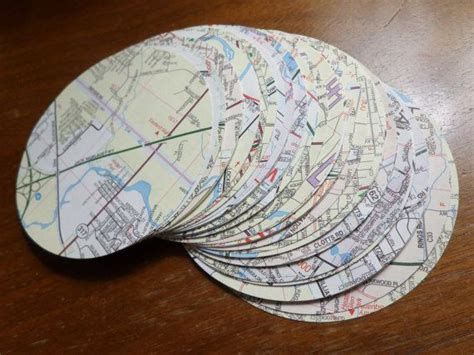 50 Paper Map Rounds Great For Scrapbooking Cards By Jaimecrafts