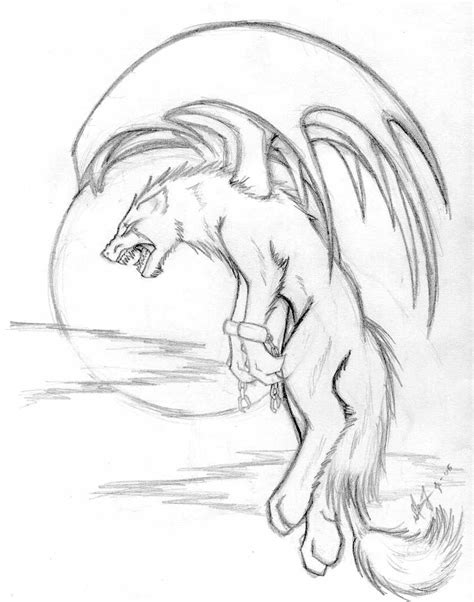 Wolf Drawing With Wings At Getdrawings Free Download