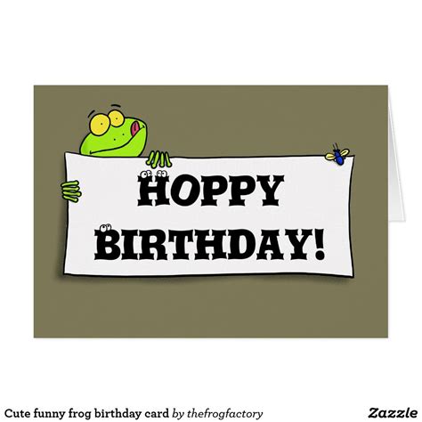 A sweet birthday ecard with a frog jumping on water lilies across the pond. Cute funny frog birthday card | Zazzle.com in 2020 | Birthday cards, Funny frogs, Printing ...