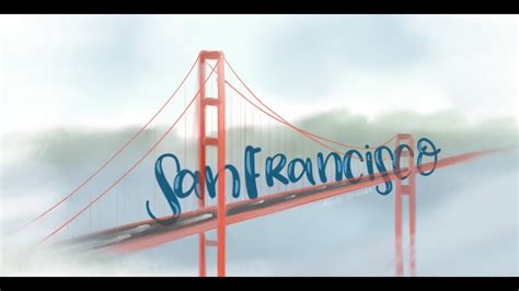 Colored pencils standard printable step by step. Drawing the 'Golden Gate Bridge' San Francisco - YouTube