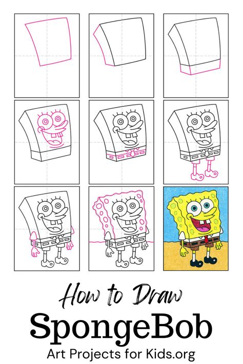 Easy How To Draw Spongebob Squarepants Tutorial Video And Spongebob