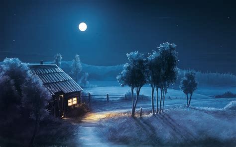 Landscape Night Moon Stars Hd Nature 4k Wallpapers