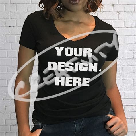 2277 T Shirt Mockup Black Model Psd File Free Design Mockups
