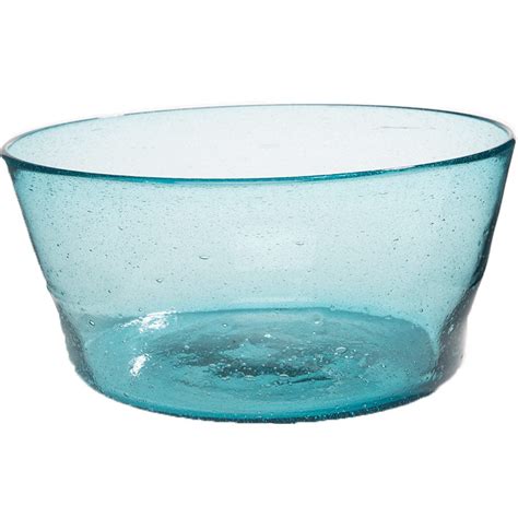 Bright Bubbled Recycled Glass Serving Bowl Cobalt Vivaterra