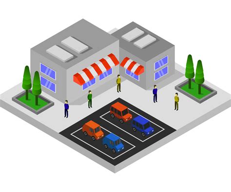 Isometric Market On A White Background Vector 102995