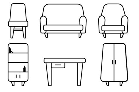Premium Vector Set Of Icons Of Furniture Outline
