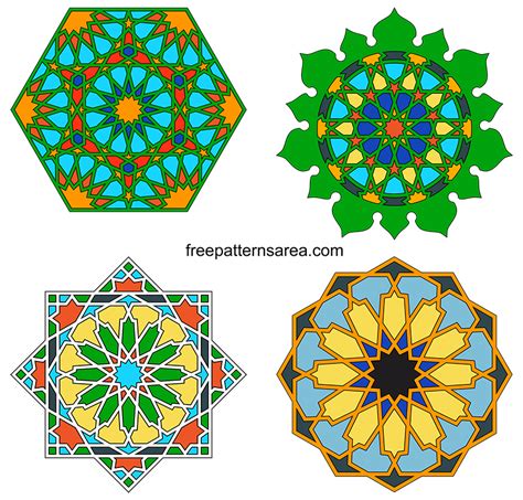 Islamic Art Geometric Design Graphics Vectors | FreePatternsArea