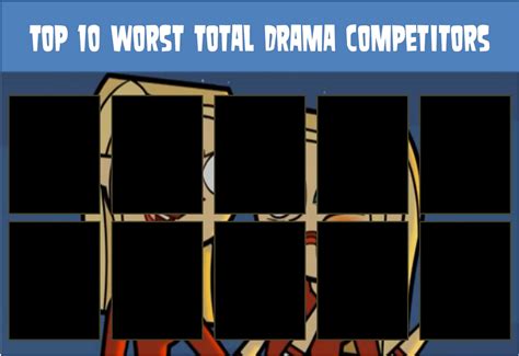 Top 10 Worst Total Drama Competitors Template By Air30002 On Deviantart