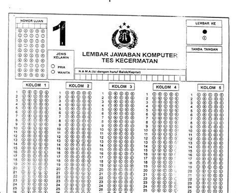 Lembar Jawaban Soal Psikotes Angka Hilang Guru Paud