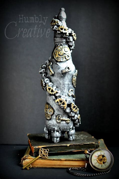 Spiraled Steampunk Style Altered Bottle By Humbly Creative Facebook