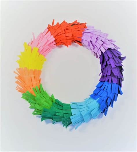 Door Wreaths Ideas Make A Rainbow Fringe Wreath