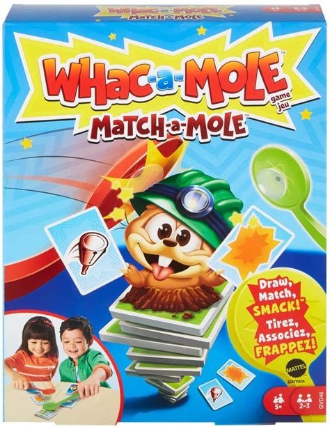 Mattel Whac A Mole Match A Mole Kids Card Matching Game With Mole