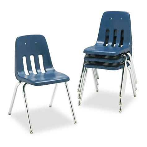 Virco 9000 Series Classroom Chair 18 Seat Height Chrome Frame 4 Pack