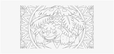 Mega Venusaur Coloring Pages - Evolved Pokemon Coloring Pages PNG Image
