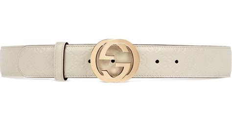 Lyst Gucci Signature Leather Belt In White
