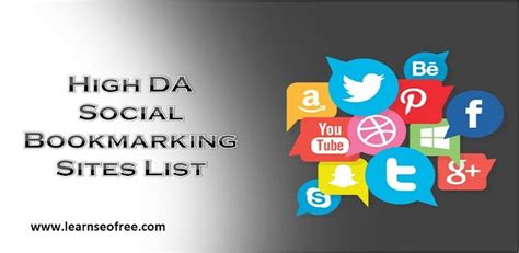 Top High Pr Do Follow Social Bookmarking Sites In