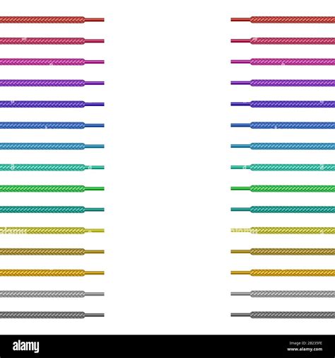 Set Of Colored Shoelace On White Background Stock Vector Image And Art