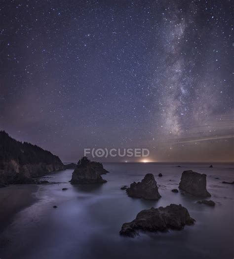 Milky Way Over Ocean And Sea Stacks Samuel Boardman State Park Oregon