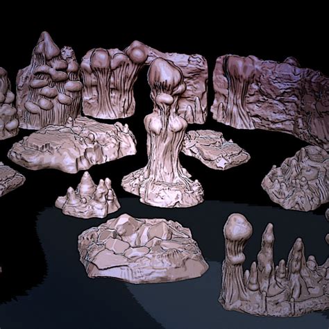 3d Printable Cave Walls And Scatter By Beholdur Craft