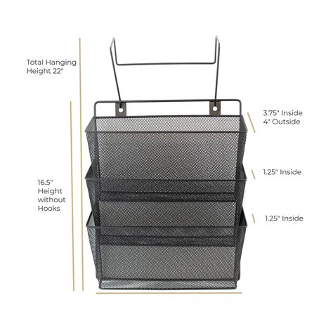 Office Cubicle Accessories Black Wire Mesh Hanging Wall File Organizer