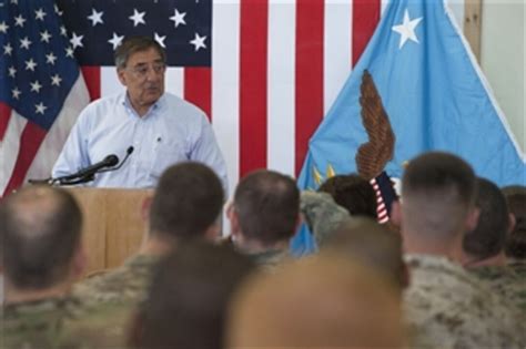 Secretary Panetta Speaks With Troops Assigned To The International