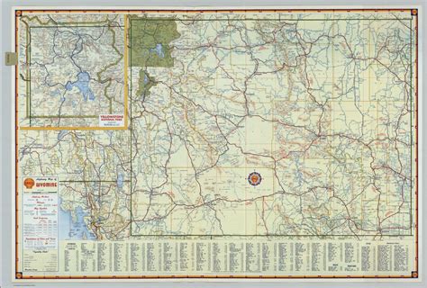 Shell Road Map Wyoming Vintage Wall Art Vintage World